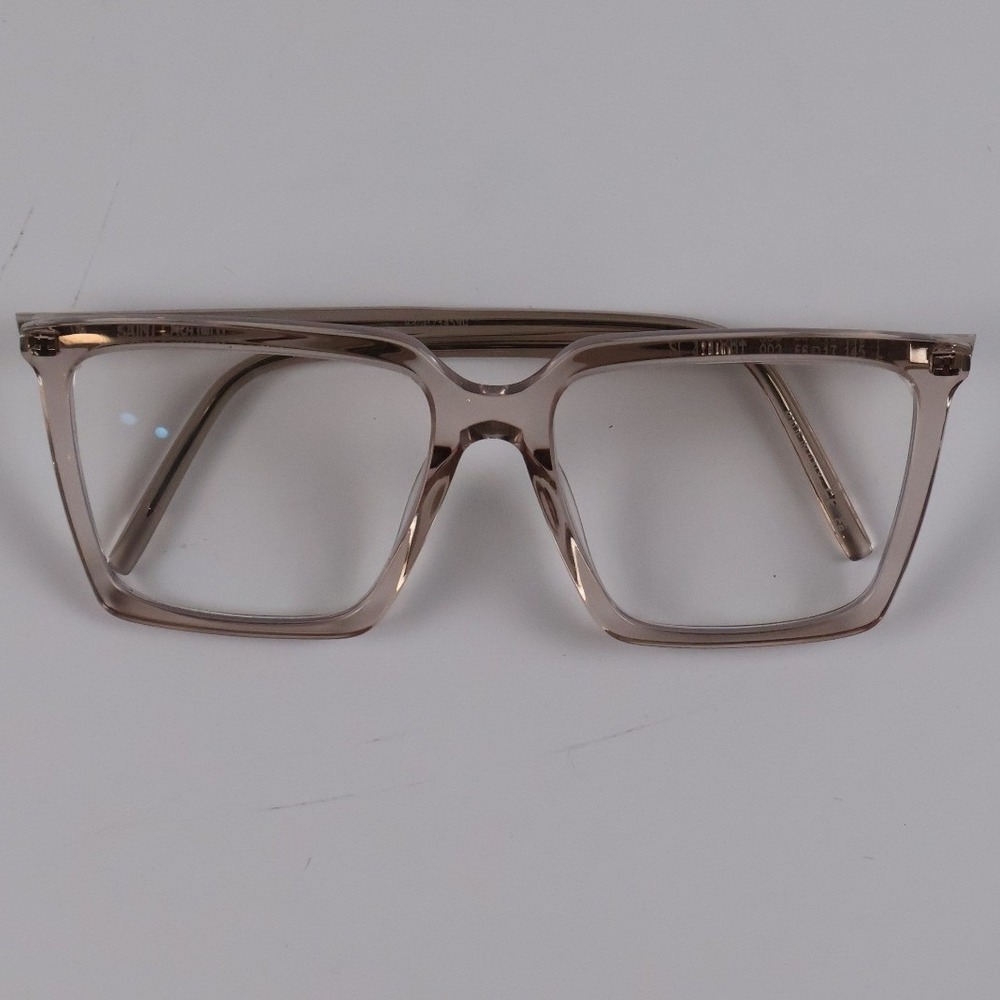 Saint Laurent Eyeglasses SL 408/F 003 Transparent Nude Square Frames Italy